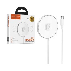 3 em 1 Magnético Sem Fio Rápido carregador Hoco CW41 Delight 15W Branco 3 em 1 Magnético Sem Fio Rápido carregador Hoco CW41 Delight 15W Branco